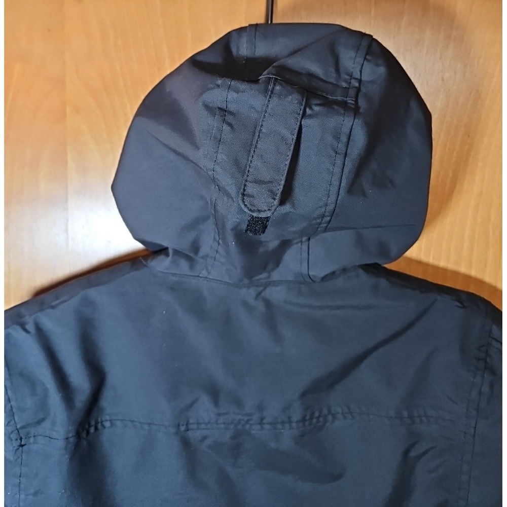 Berne Coastline Black Nylon Hooded Zip Up Fleece Lined Jacket Youth Kids Medium - Picture 3 of 9